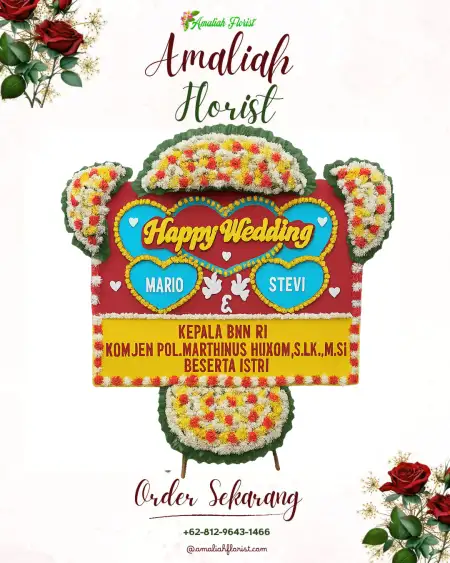 Papan Bunga Pernikahan Krikil